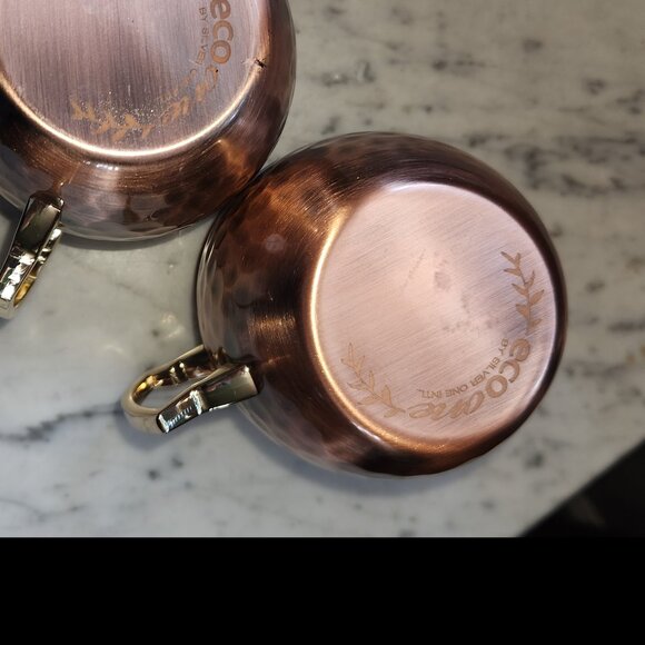 ✨3 for $18✨ Set of 2 Eco One Hammered Copper Moscow Mule Mugs - Picture 5 of 8